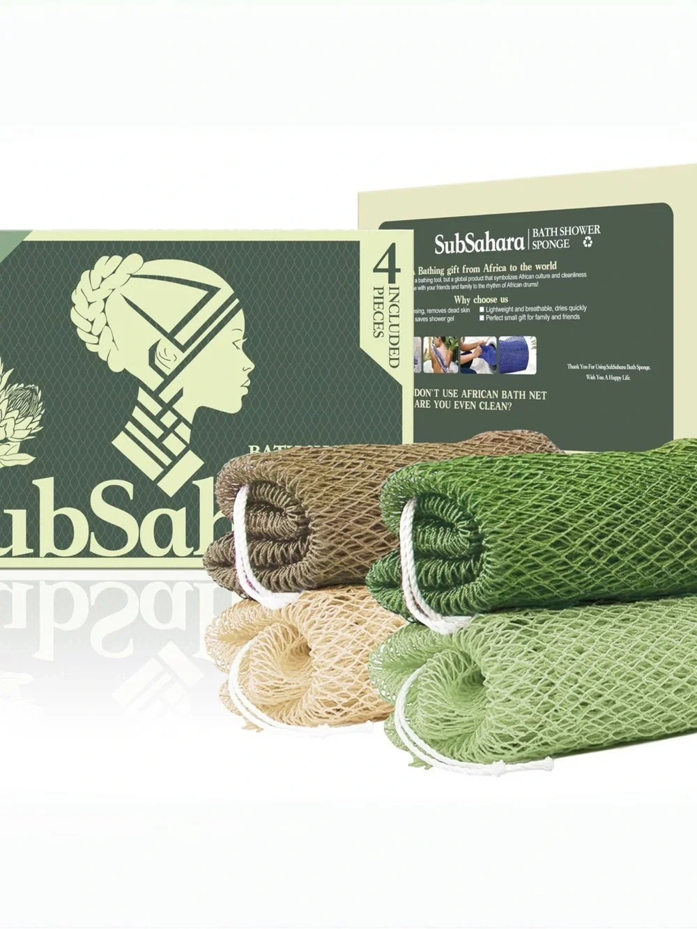 SubSahara Shower Sponge Set - 4 Pack